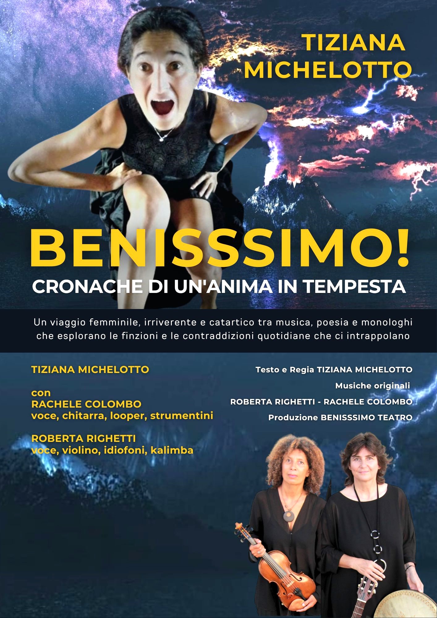 Un viaggio femminile, irriverente e catartico tra musica, poesia e monologhi che esplorano le finzioni e le contraddizioni quotidiane che ci intrappolano. Uno spettacolo che mescola linguaggi diversi e affronta temi universali tra risate amare e momenti di profonda commozione generati dall'urgenza di riconnettersi con la natura e con se stessi.